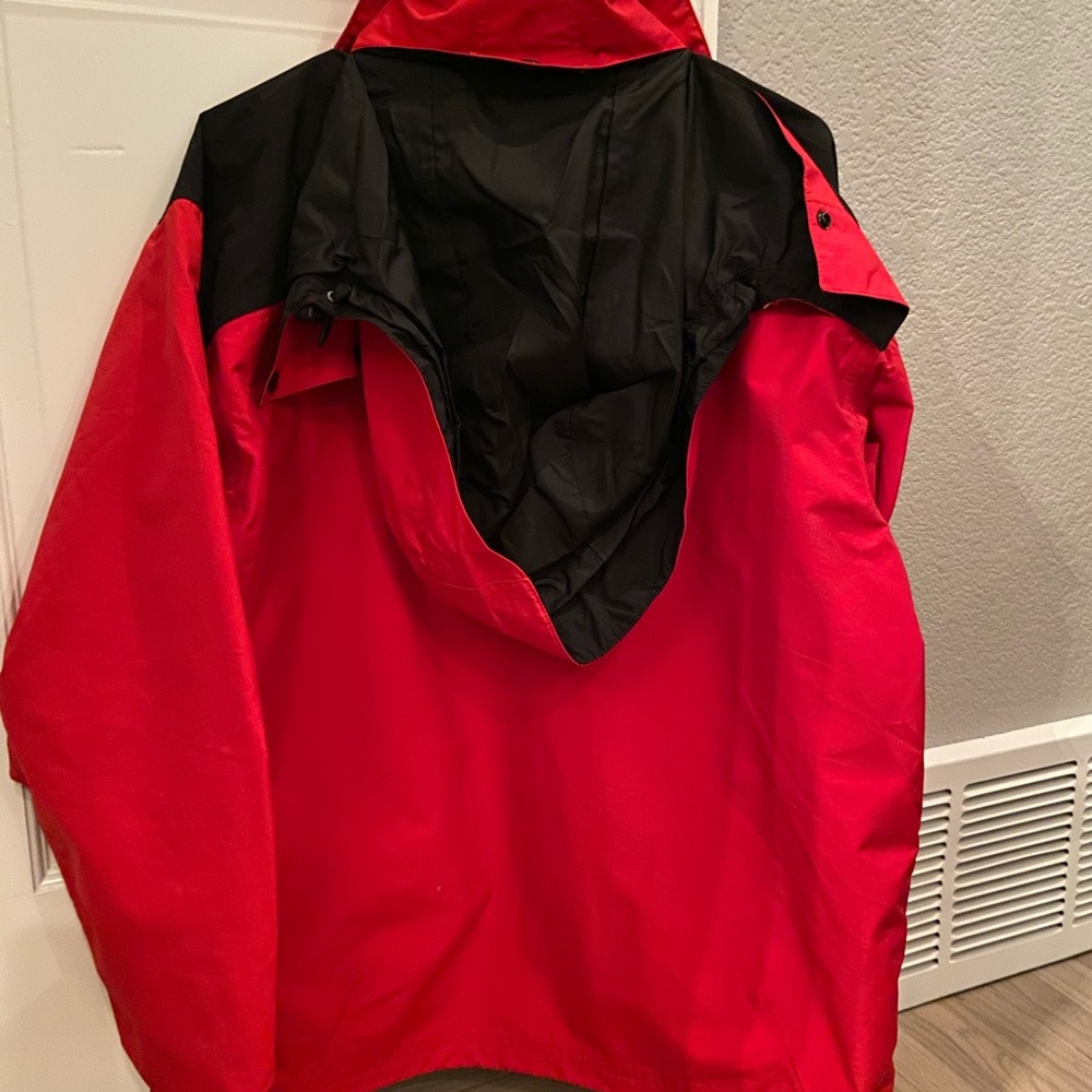 North Face Hoodie Shell Jacket Sz Med Vintage Red